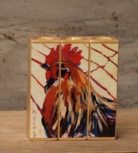 Image of 'Redhead' Tealight Triptych