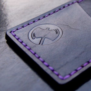 Image of The Black Axe - Embossed Leather Slim Wallet