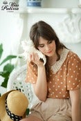 Image of Polka Flirt Pearl Top (Orange)