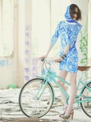 Magnolia printed semi-long sleeve (blue)