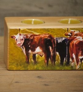 Image of ' Grazing the Fenceline' Low Tealight Holder
