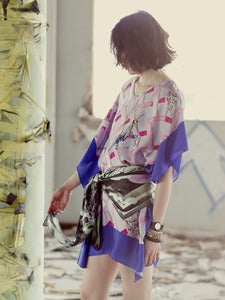 Image of Mantis & Moth printed kaftan (blue)