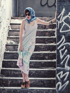 Image of Pastel fleurs Maxi dress (purple)