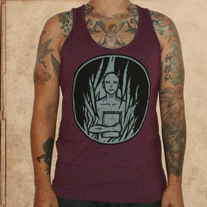 Image of Fahrenheit 451 tank top - tri-cran - discharge inks - unisex