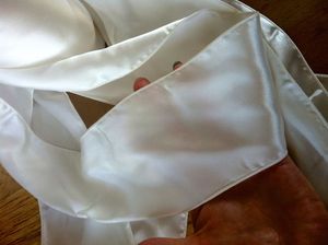 Image of white silk ribbon for dyeing
