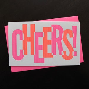 Image of 1511B - cheers to you letterpress new years / holiday card - set of 6