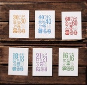 Image of Letterpressed Age Birthday Card