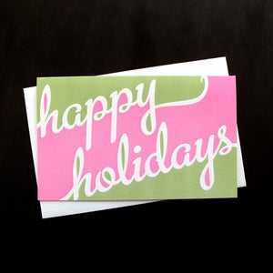 Image of 1527B - two-tone holidays letterpress card - set of 6