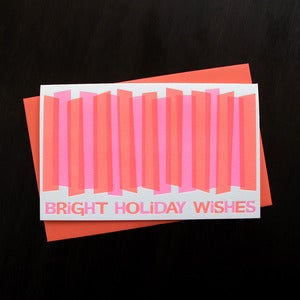 Image of 1535B - bright holiday wishes letterpress card - set of 6