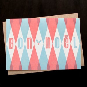 Image of 1505B - bon noël letterpress holiday card - set of 6