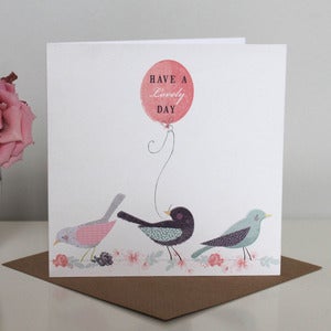 Image of 'Birds and Balloon' Birthday Card