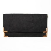 Image of Faux Suede Fold Clutch