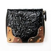 Image of Crinkle Patent Single Zip Wallet