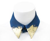 Image of Peacock silk faille with gold leaf