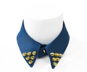 Image of Peacock silk faille with brass studs