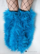 Image of Thigh high fluffies superpoof turquoise