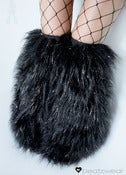 Image of Thigh high fluffies glitter black