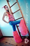 Image of Thigh high fluffies glitter hot pink