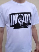 Image of INVADA 'skeleton in glasses' WHITE T-SHIRT