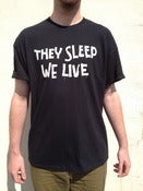 Image of INVADA 'they sleep we live' BLACK T-SHIRT front & back print