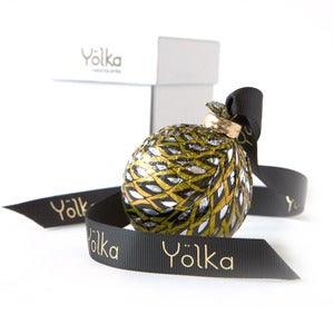 Image of Single Black Foil Ornament <br>in a White Gift Box