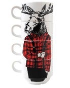 Image of 'Mr Lumberjack Moose' Coffee cup set