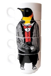 Image of 'Mr Penguin' Coffee cup set