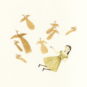 Image of Golden Peacocks Print