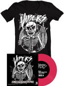 Image of The Vipers / The Catastrophe<br>'Split'<br>7" (Vinyl) [Solid Hot Pink] & T-Shirt