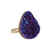 Image of Navy Druzy Crystal Ring