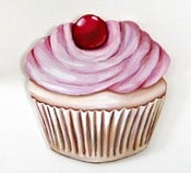 Image of JUMBO Cherry topped Cupcake wood diecut