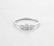 Image of Christina: Papillon Diamond Triple Ring (White Gold)  