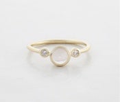 Image of Audrey: Shimmer Ring w. Diamonds and Rose Quartz  