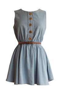 Image of Heather denim skater dress