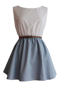 Image of Clementine White contrast denim dress