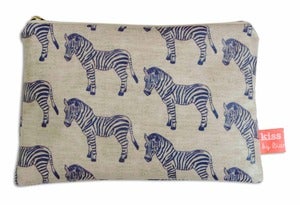 Image of 'Zebra Surprise' Oilcloth Cosmetic Purse