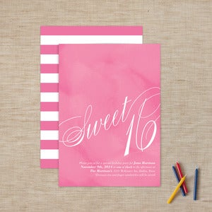 Image of Cotton Candy Sweet 16 Invitations