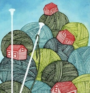 Image of Yarn Village Print