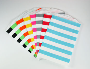 Image of Horizontal Striped Medium Treat/Goody Bags (5"x7.5")
