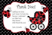 Image of Ladybug Party Baby Shower Thank You Card DIY Printable jpeg file