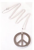 Image of PEACE SIGN STERLING SILVER PENDANT NECKLACE