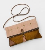 Image of cherry blossom + toffee foldover crossbody bag (diamond studs)