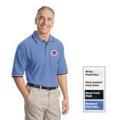 Image of Port Authority Signature Cool Mesh Sport Shirts with Tipping Stripe Trim