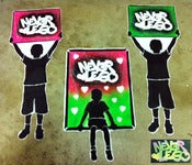Image of Boy with Heart "Never Lego" Edition Poster.