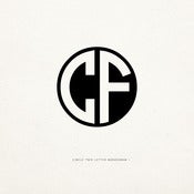 Image of CUSTOM MONOGRAM:: SOLID CIRCLE TWO LETTER MONOGRAM HAND STAMP