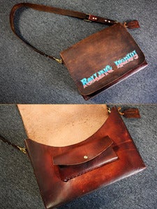 Image of 17 X 12 Custom Messenger Bag Weathered/Worn Vintage Look