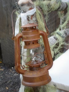 Image of Miniature "Weathered and Rustic Looking" Kerosene Lantern
