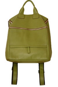 Image of 'Leap Year' Apple Green Leather Backpack 