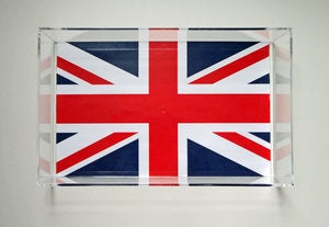 Image of Union Jack Lucite Tray with Handles