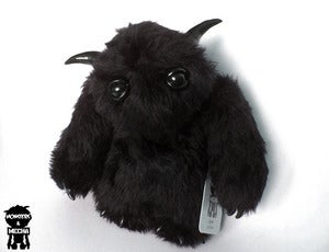 Image of Raar Noir! Black 12" plush monster Raar with black horns, claws and eyes.